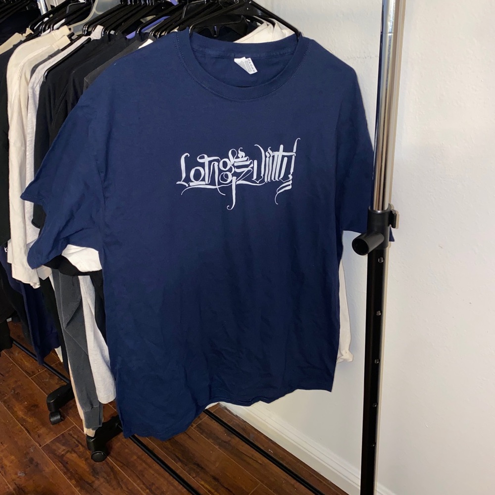 Longevity RETNA T-shirt blue NEW size LARGE